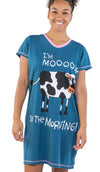 Moody in the Morning Cow Sleep Nightshirt